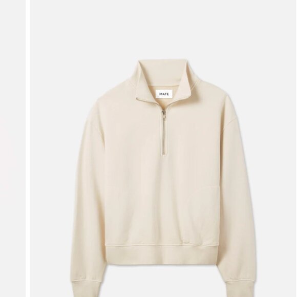 Organic Fleece Quarter Zip Sweatshirt MATE THE LABEL M - Picture 2 of 3